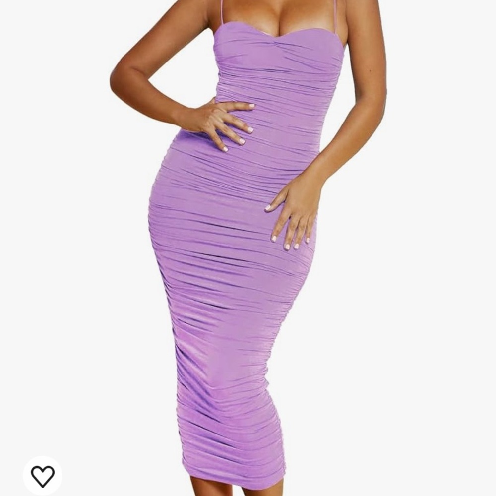 Purple Ruched Bodycon Dress